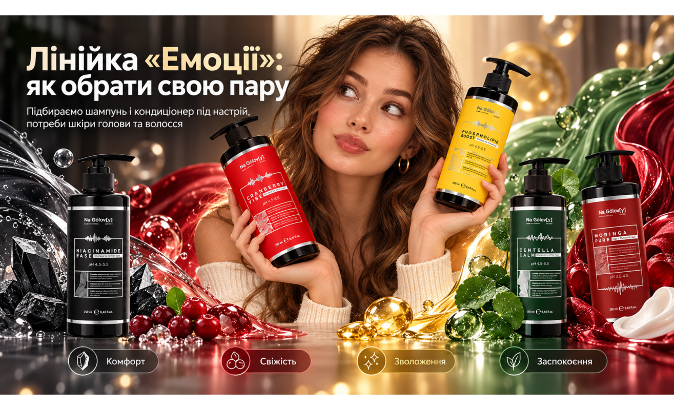 Лінійка «Емоції»: як обрати шампунь і кондиціонер за настроєм, ароматом та потребами волосся